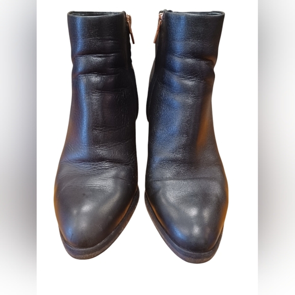 Alexander Wang EUC Gabi Black Leather Block Heel Booties Size 36.5 - Picture 4 of 10